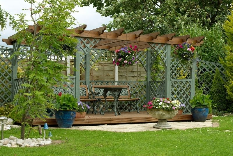 pergola area near under the tree built by Lake Macquarie Decking